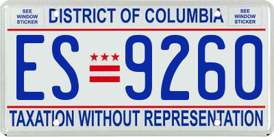 DC license plate ES9260