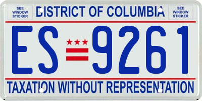 DC license plate ES9261