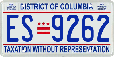 DC license plate ES9262