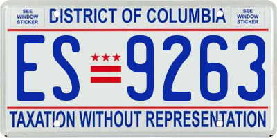 DC license plate ES9263