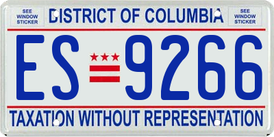 DC license plate ES9266