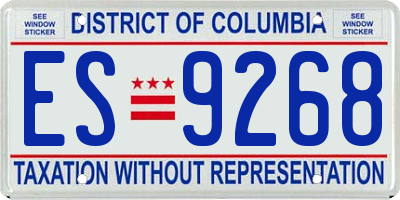 DC license plate ES9268