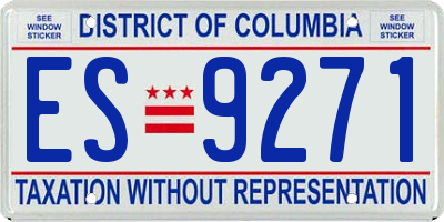 DC license plate ES9271