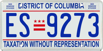 DC license plate ES9273