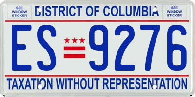 DC license plate ES9276