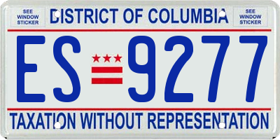 DC license plate ES9277