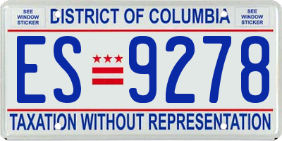 DC license plate ES9278