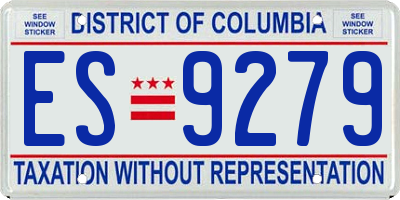 DC license plate ES9279