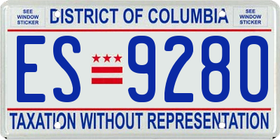 DC license plate ES9280