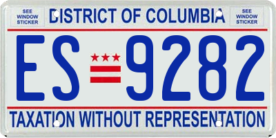 DC license plate ES9282