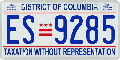 DC license plate ES9285