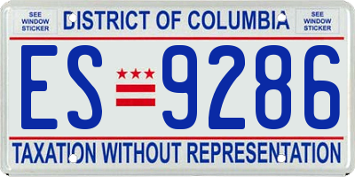 DC license plate ES9286