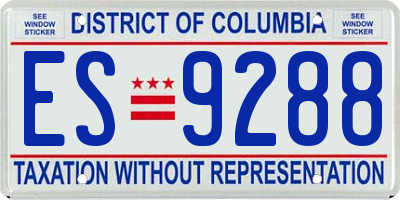 DC license plate ES9288