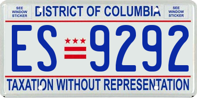 DC license plate ES9292
