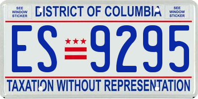 DC license plate ES9295