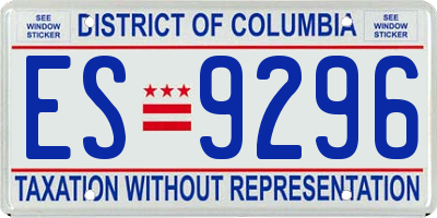 DC license plate ES9296