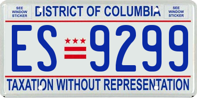 DC license plate ES9299