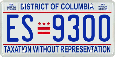 DC license plate ES9300