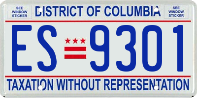 DC license plate ES9301