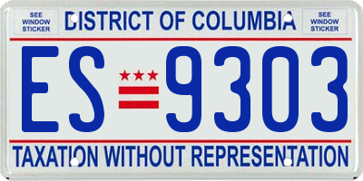 DC license plate ES9303