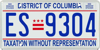 DC license plate ES9304