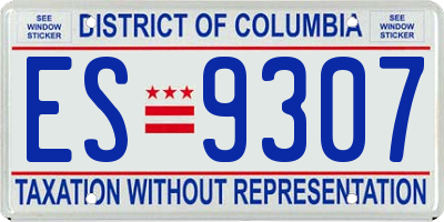 DC license plate ES9307