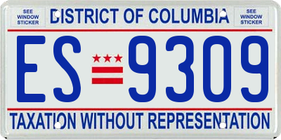 DC license plate ES9309