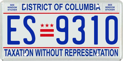DC license plate ES9310