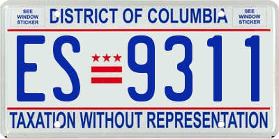 DC license plate ES9311