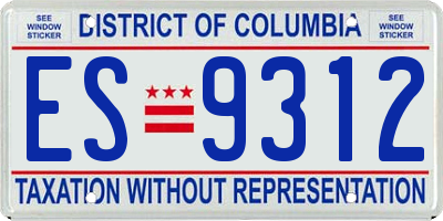 DC license plate ES9312