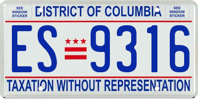 DC license plate ES9316