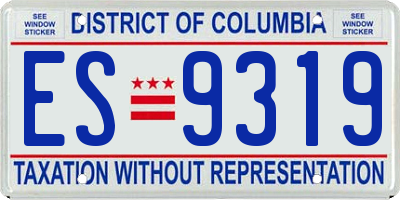 DC license plate ES9319