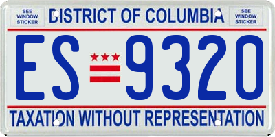 DC license plate ES9320