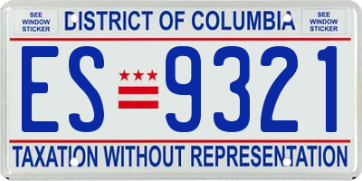 DC license plate ES9321