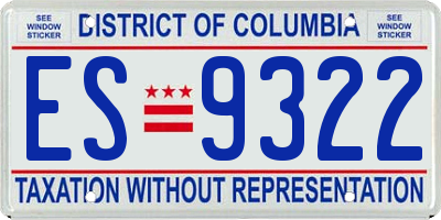 DC license plate ES9322