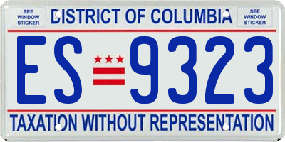 DC license plate ES9323