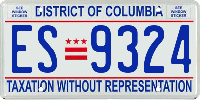 DC license plate ES9324