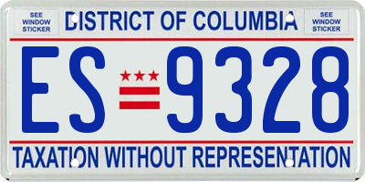 DC license plate ES9328