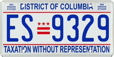 DC license plate ES9329