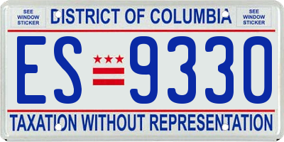 DC license plate ES9330