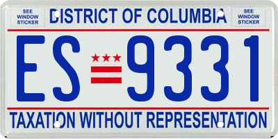 DC license plate ES9331