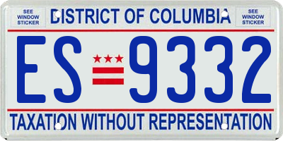 DC license plate ES9332