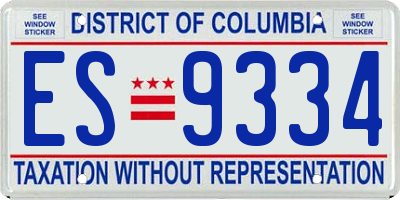 DC license plate ES9334