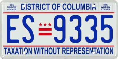 DC license plate ES9335