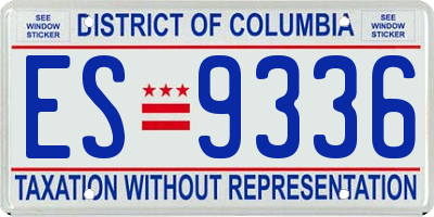 DC license plate ES9336