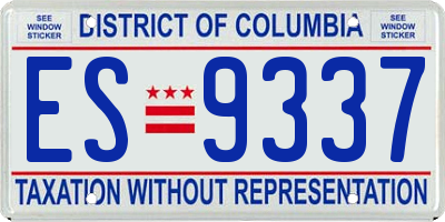 DC license plate ES9337