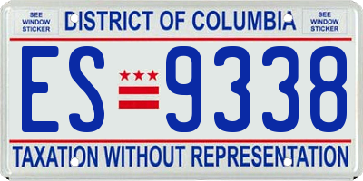 DC license plate ES9338