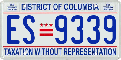 DC license plate ES9339