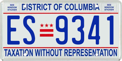 DC license plate ES9341