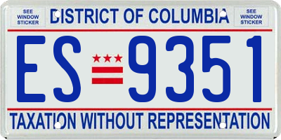 DC license plate ES9351